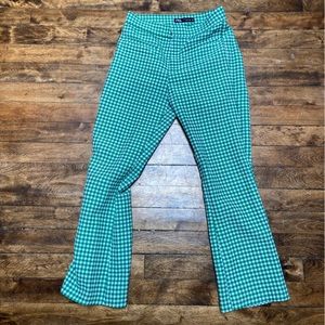 Gingham flare pants